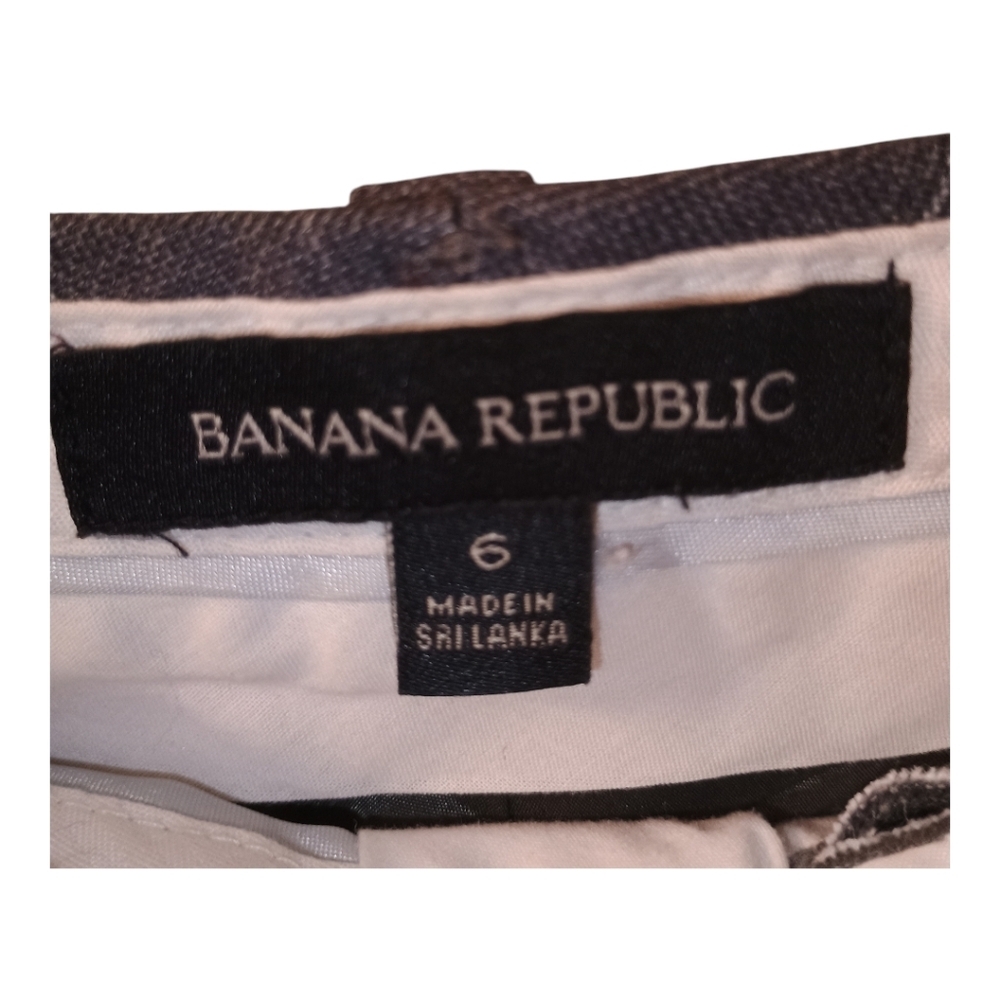Banana Republic Grey Plaid Lined Trousers Size 6 - Picture 4 of 6